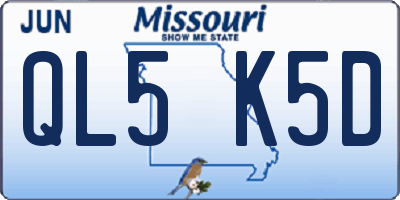 MO license plate QL5K5D