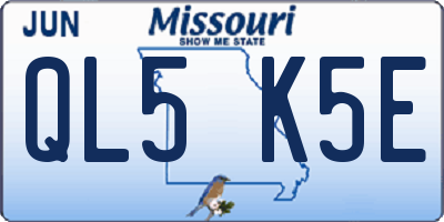 MO license plate QL5K5E