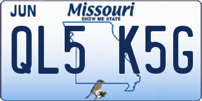 MO license plate QL5K5G