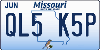 MO license plate QL5K5P