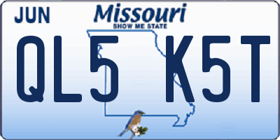 MO license plate QL5K5T