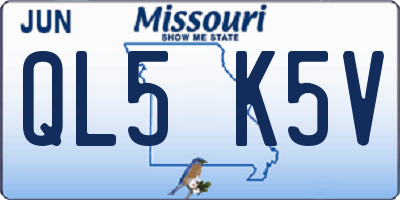 MO license plate QL5K5V