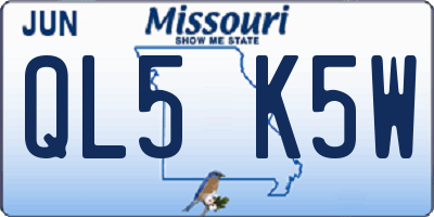 MO license plate QL5K5W