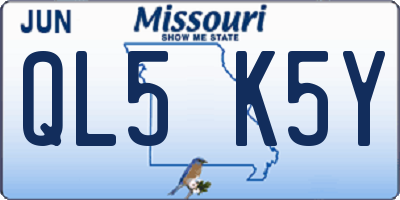 MO license plate QL5K5Y