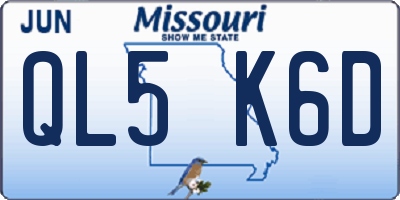 MO license plate QL5K6D