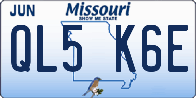 MO license plate QL5K6E
