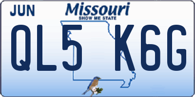 MO license plate QL5K6G
