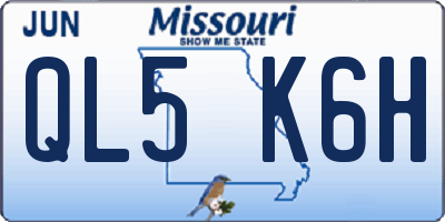 MO license plate QL5K6H