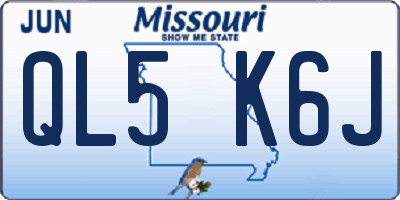 MO license plate QL5K6J