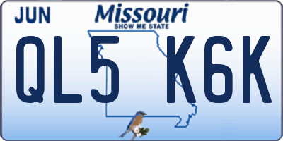 MO license plate QL5K6K
