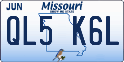 MO license plate QL5K6L