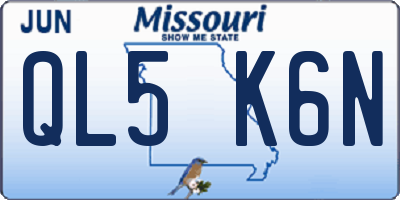 MO license plate QL5K6N
