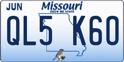 MO license plate QL5K6O