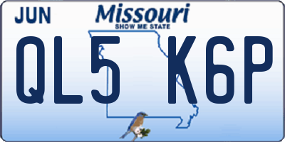 MO license plate QL5K6P