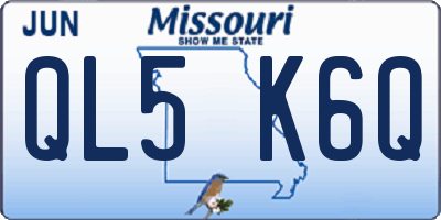 MO license plate QL5K6Q