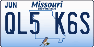 MO license plate QL5K6S