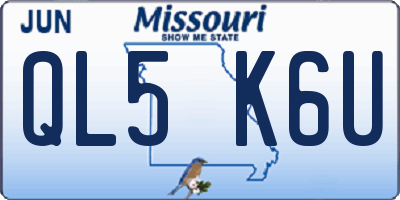 MO license plate QL5K6U