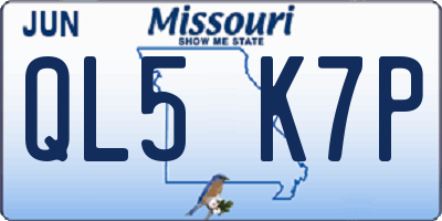 MO license plate QL5K7P