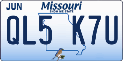 MO license plate QL5K7U