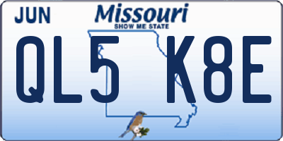 MO license plate QL5K8E