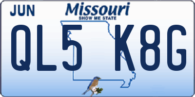 MO license plate QL5K8G