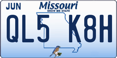 MO license plate QL5K8H