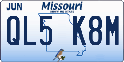 MO license plate QL5K8M