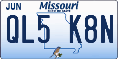MO license plate QL5K8N