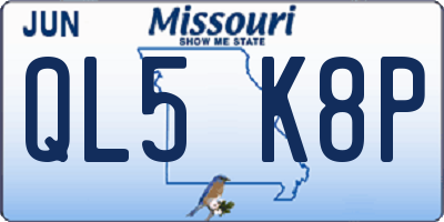 MO license plate QL5K8P