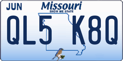 MO license plate QL5K8Q