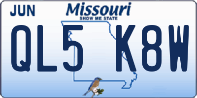 MO license plate QL5K8W