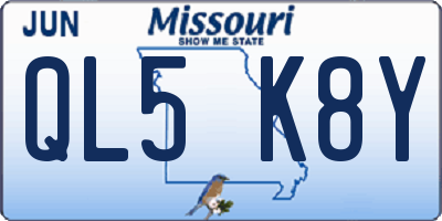 MO license plate QL5K8Y