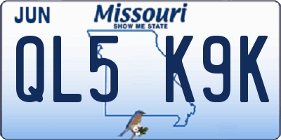 MO license plate QL5K9K