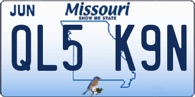 MO license plate QL5K9N