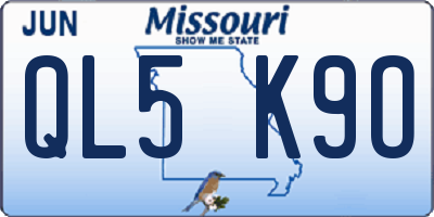 MO license plate QL5K9O