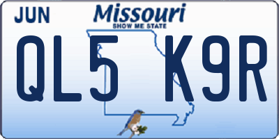 MO license plate QL5K9R