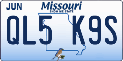 MO license plate QL5K9S