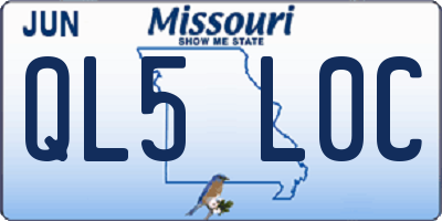 MO license plate QL5L0C