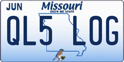 MO license plate QL5L0G