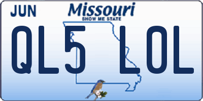 MO license plate QL5L0L