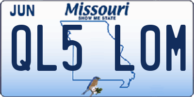 MO license plate QL5L0M