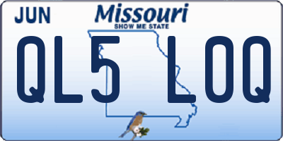 MO license plate QL5L0Q