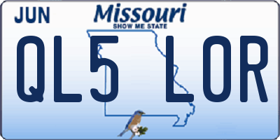 MO license plate QL5L0R