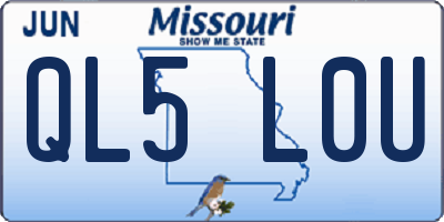 MO license plate QL5L0U