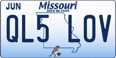 MO license plate QL5L0V