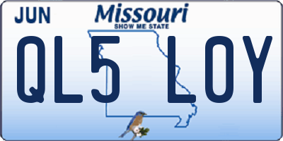 MO license plate QL5L0Y