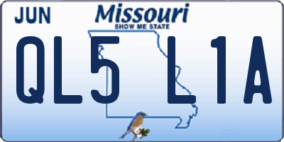 MO license plate QL5L1A