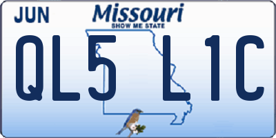 MO license plate QL5L1C