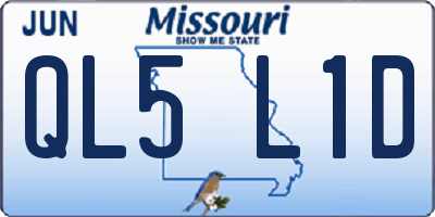 MO license plate QL5L1D