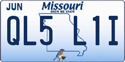 MO license plate QL5L1I